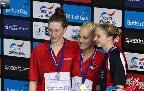 Ellie and Becky on the podium